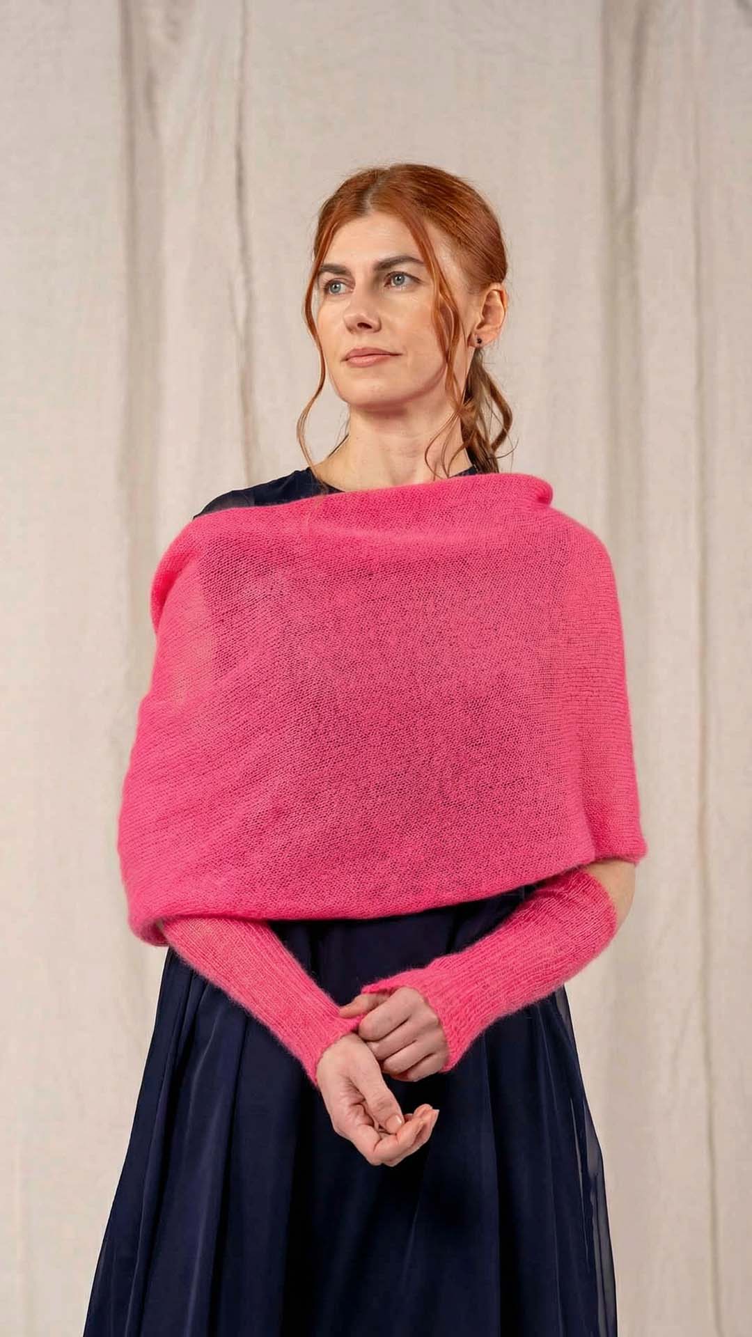 immagine coprispalle mohair rosa